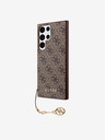 Guess 4G Charm Zadní Kryt pro Samsung Galaxy S23 Ultra Brown Phone case