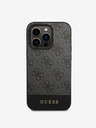 Guess PU 4G Stripe Zadní Kryt pro iPhone 14 Pro Max Grey Phone case