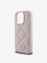 Guess PU Leather Quilted Zadní Kryt pro iPhone 16 Pro Pink Phone case