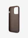 Guess PU 4G Metal Logo Zadní Kryt pro iPhone 15 Pro Brown Phone case