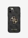 Guess PU 4G Metal Logo Zadní Kryt pro iPhone 12 Pro Max Grey Phone case