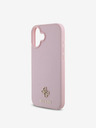 Guess PU Grained 4G Small Metal Logo MagSafe Zadní Kryt pro iPhone 16 Pink Phone case