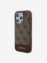 Guess PU 4G Stripe MagSafe Zadní Kryt pro iPhone 15 Pro Brown Phone case