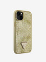 Guess Rhinestones Triangle Metal Logo Kryt pro iPhone 15 Gold Phone case