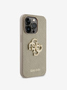 Guess PU Perforated 4G Glitter Metal Logo Zadní Kryt pro iPhone 15 Pro Max Gold Phone case