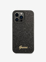 Guess PC/TPU Glitter Flakes Metal Logo Zadní Kryt pro iPhone 14 Pro Black Phone case