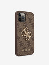 Guess PU 4G Metal Logo Zadní Kryt pro iPhone 12/12 Pro Brown Phone case