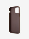 Guess PU 4G Metal Logo Zadní Kryt pro iPhone 12/12 Pro Brown Phone case