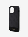 Guess PU 4G Stripe MagSafe Zadní Kryt pro iPhone 15 Pro Black Phone case