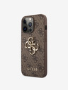 Guess PU 4G Metal Logo Zadní Kryt pro iPhone 13 Pro Brown Phone case