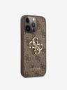 Guess PU 4G Metal Logo Zadní Kryt pro iPhone 13 Pro Brown Phone case