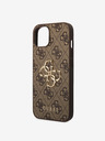 Guess PU 4G Metal Logo Zadní Kryt pro iPhone 15 Brown Phone case