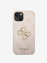 Guess PU 4G Metal Logo Zadní Kryt pro iPhone 14 Pink Phone case